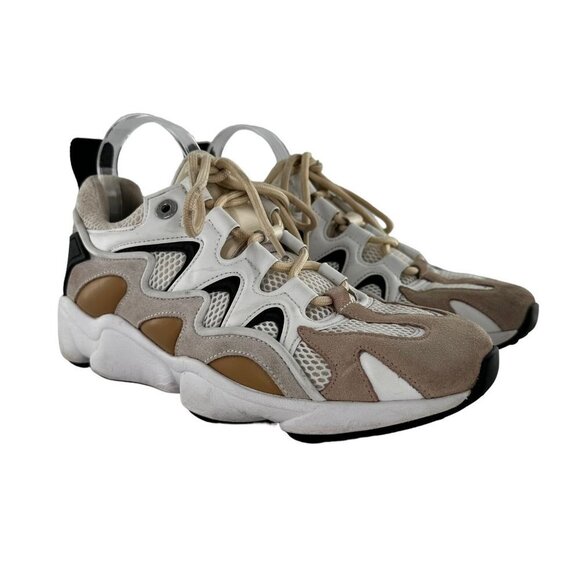 Sandro Atomic Beige & Off-White High Top Sneakers Size 41 - Picture 3 of 9